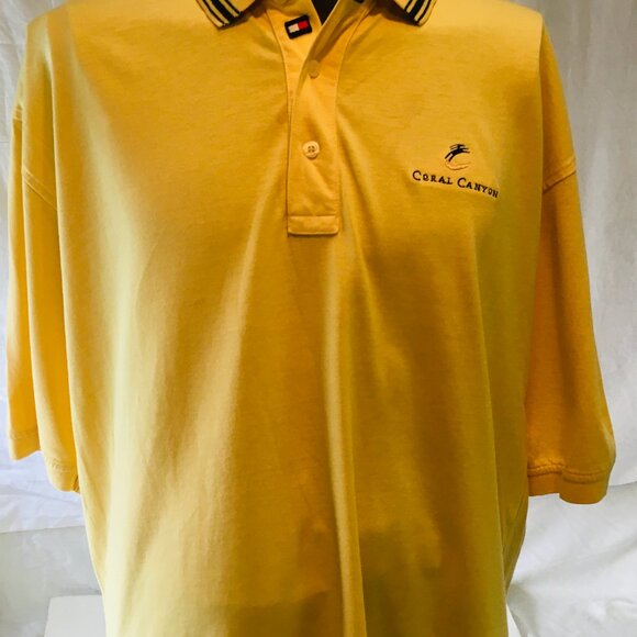 Mens Tommy Hilfiger Coral Canyon Golf Short Sleeve Yellow Polo Shirt Size XL - Picture 3 of 13